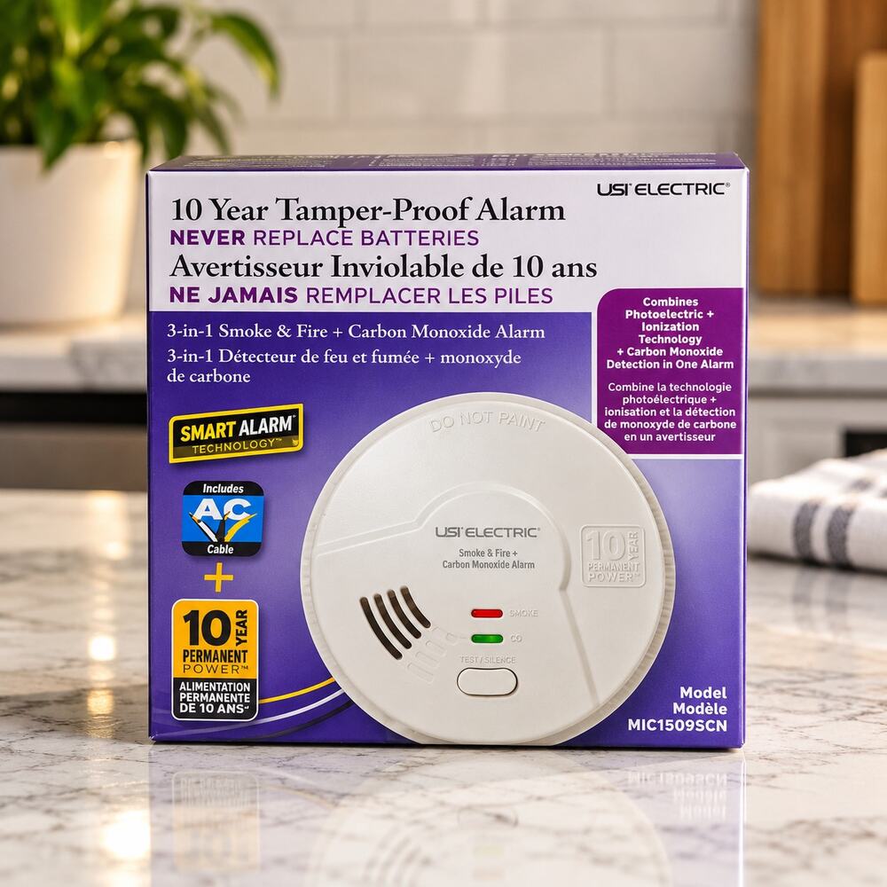 NWT Universal Security 10-Year Hardwired Smoke Alarm with Cable
